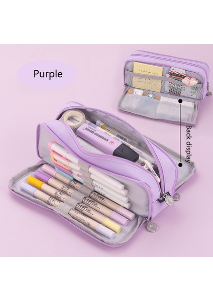 Tip B Yıldız 3 Veya 4 Bölmeli Mor Büyük Kalem Kutusu Kalem Çantası Okul Öğrenci Kalem Kutuları Kozmetik Çantası Sabit Organize Ofis Arzı (Yurt Dışından) fırsatları