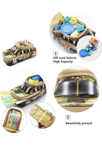 Lacivert Tank Moda Büyük Kapasiteli Suv Kalem Kutusu Kamuflaj Kanvas Araba Kalem Çantaları Yaratıcı Çocuk Tankı Arabası Oyuncaklar Öğrenci Çalışma Hediye (Yurt Dışından) indirimleri