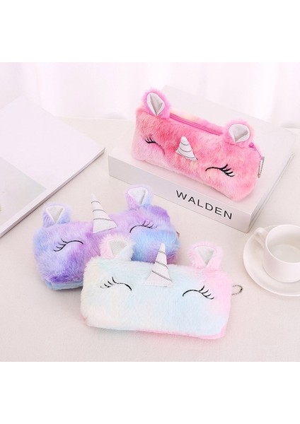 B-Pp Yumuşak Peluş Unicorn Kalem Çantası Kılıf Renkli Kalemler Için Peluş Kalem Çantası Fermuarlı Çanta Makyaj Kutusu Sevimli Okul Ofis Çantası (Yurt Dışından) fırsatları