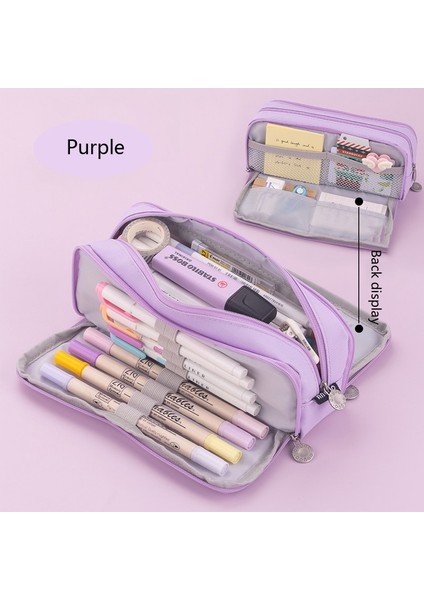 Tip A Su Yeşil Siyah 3/4 Bölmeler Büyük Kapasiteli Kalem Kutuları Çift Taraflı Açık Kalem Kılıfı Çok Yuvalı Okul Kırtasiye Depolama Genç Öğrenci Için (Yurt Dışından) fiyatları