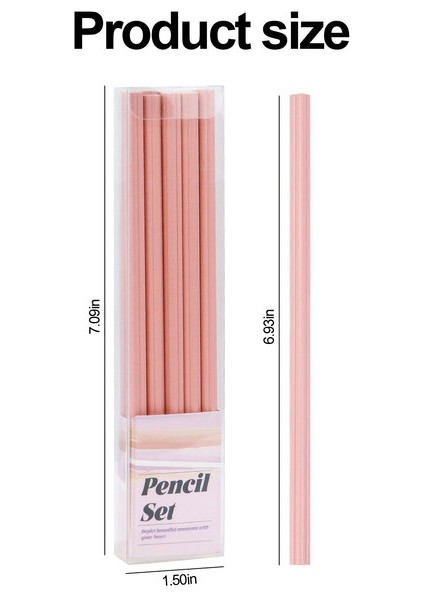 Pembe Öğrenci Kırtasiye Hb Kalem Petal Şekilli Reçine Kalem Gövdesi Kaymaz El Yazısına Zarar Vermez Pürüzsüz 10 Adet / Takım (Yurt Dışından)