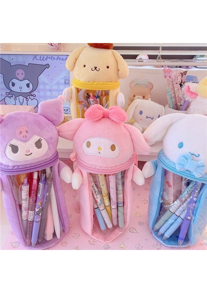 24X8X16 cm Kawaii Sanrio Peluş Kalem Kutusu Karikatür Kuromi Melody Cinnamoroll Peluş Bebek Sevimli Şeffaf Kalemlik Kutusu Oyuncaklar Kızlar Için Hediye (Yurt Dışından) fiyatları