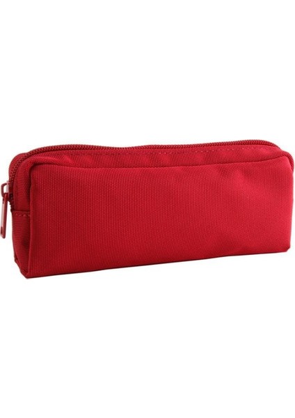 Kırmızı Muhtasar Düz Renk Siyah Okul Kalem Kutusu Kız Erkek Tuval Kalem Kutusu Sevimli Fermuar Büyük Kalem Kutusu Kozmetik Çantası Malzemeleri (Yurt Dışından)