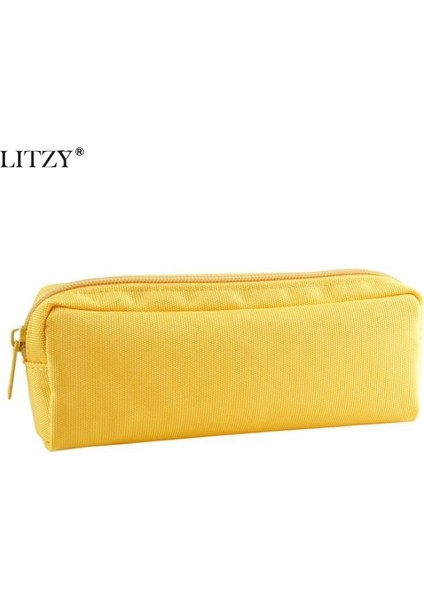 Kırmızı Muhtasar Düz Renk Siyah Okul Kalem Kutusu Kız Erkek Tuval Kalem Kutusu Sevimli Fermuar Büyük Kalem Kutusu Kozmetik Çantası Malzemeleri (Yurt Dışından) fırsatları