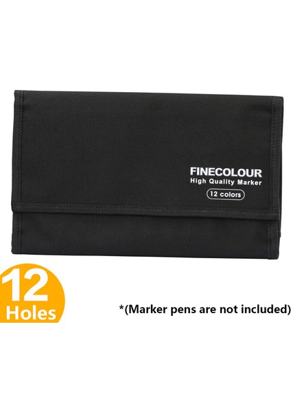 12 Fınecolour Işaretleyici Kalem Kutusu Büyük Fermuarlı Çantalar Resim Kalemi Fineliner Organize Taşınabilir Rahat Kalem Kutusu Sanat Malzemeleri (Yurt Dışından)