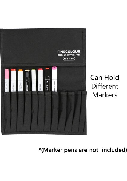 12 Fınecolour Işaretleyici Kalem Kutusu Büyük Fermuarlı Çantalar Resim Kalemi Fineliner Organize Taşınabilir Rahat Kalem Kutusu Sanat Malzemeleri (Yurt Dışından) indirimleri