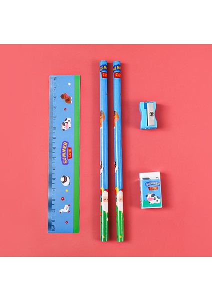 01 5 Parçalı Set Ahşap Mini Kalemler Takım Elbise Çocuk Çizim Okul Öğrenci Yazma Kırtasiye Kalemtıraş Silgi 15 cm Ölçekli (Yurt Dışından) fırsatları