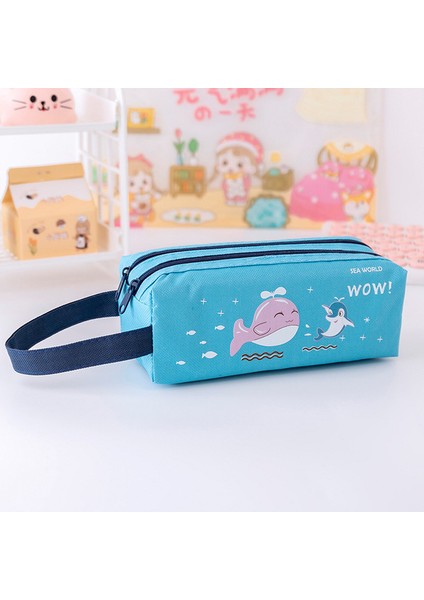 Mavi Kore Ins Kalem Kutuları Kızlar Çocuklar Için Okul Malzemeleri 2022 Kawaii Kırtasiye Sevimli Büyük Kapasiteli Masa Kozmetik Saklama Çantası (Yurt Dışından)