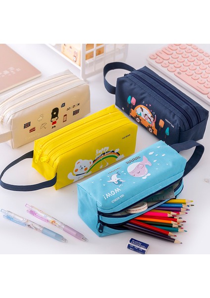 Mavi Kore Ins Kalem Kutuları Kızlar Çocuklar Için Okul Malzemeleri 2022 Kawaii Kırtasiye Sevimli Büyük Kapasiteli Masa Kozmetik Saklama Çantası (Yurt Dışından) fiyatları