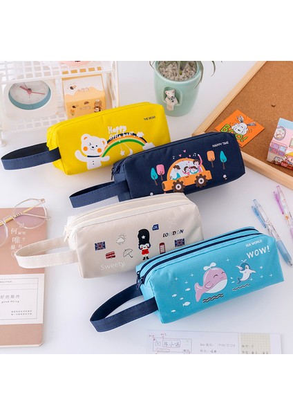 Mavi Kore Ins Kalem Kutuları Kızlar Çocuklar Için Okul Malzemeleri 2022 Kawaii Kırtasiye Sevimli Büyük Kapasiteli Masa Kozmetik Saklama Çantası (Yurt Dışından) indirimleri