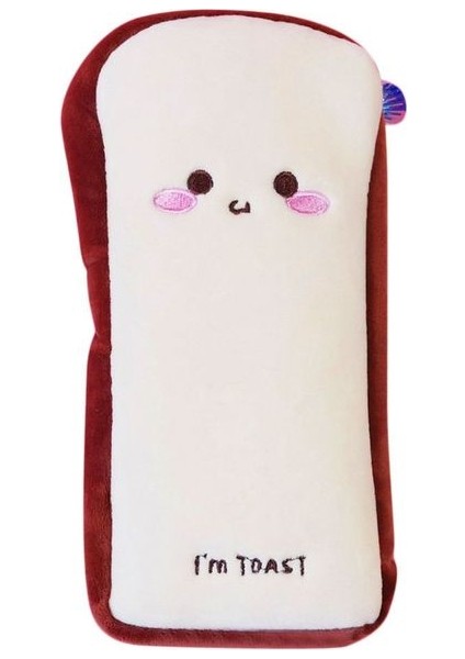 Tost Kahverengi Boba Milktea Kalem Kalem Teleskopik Tutucu Kırtasiye Çantası, Kawaii Gülümseme Yüz Siyah Nokta Organizatör ile Stand-Up Trafo Çantası (Yurt Dışından)