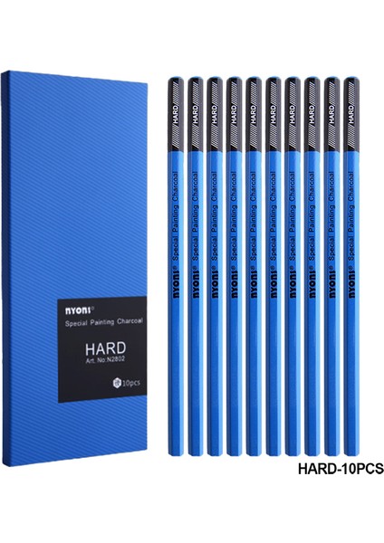 HARD-10PCS 10 Adet/kutu Hb Kroki Kömür Kalem Yumuşak/orta/sert Karbon Kalem Sanat Öğrenci Özel El-Boyalı Resim Çizim Sınav Kalemi (Yurt Dışından)