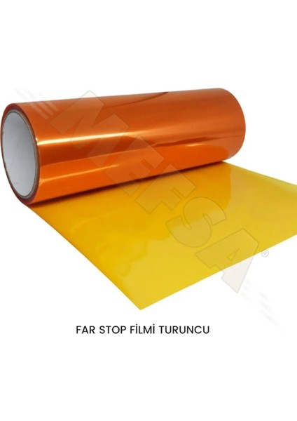 Turuncu Renk Far Stop Filmi Folyosu Kaplama Şeffaf Dayanıklı Kaliteli 1 Metre