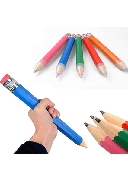 Turuncu 1 Adet Ahşap Kalem 35 cm Büyük Ahşap Grafit Kurşun Kalem Renkli Kalın Kalem Sahne Çocuklar Için Yaratıcı Hediye (Yurt Dışından) fiyatları