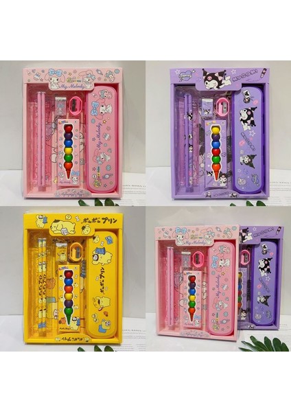 Melody Sanrio Kırtasiye Seti Cinnamoroll Melody Kuromi Karikatür Öğrencileri Okul Malzemeleri Kurşun Kalem Silgisi Kalem Çanta Seti Kırtasiye Hediye Kutusu (Yurt Dışından) fiyatları