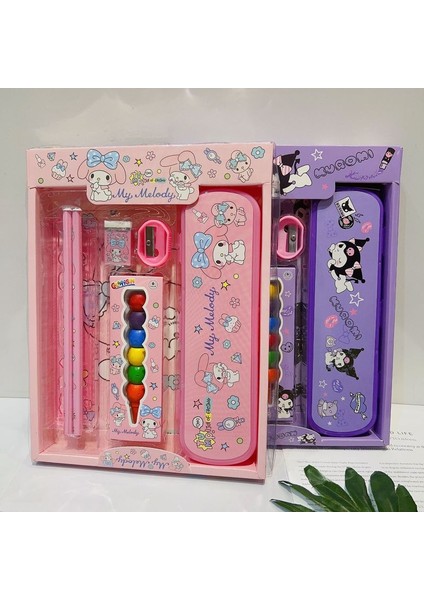 Melody Sanrio Kırtasiye Seti Cinnamoroll Melody Kuromi Karikatür Öğrencileri Okul Malzemeleri Kurşun Kalem Silgisi Kalem Çanta Seti Kırtasiye Hediye Kutusu (Yurt Dışından) fırsatları