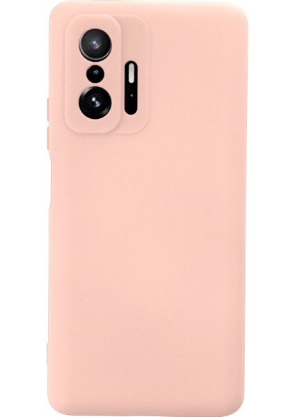 Xiaomi Mi 11T Pro Kapak Içi Kadife Kamera Korumalı Lansman Silikon Kılıf - Pudra
