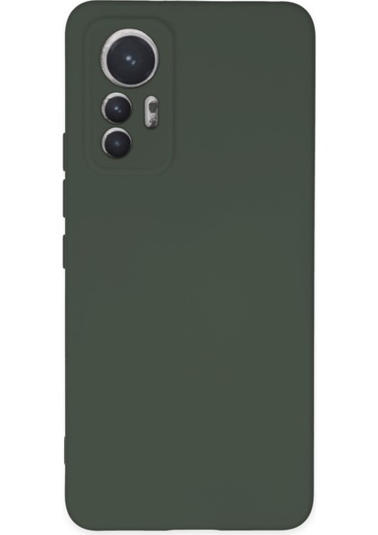 Xiaomi Mi 12 Lite Kapak Içi Kadife Kamera Korumalı Lansman Silikon Kılıf - Yeşil