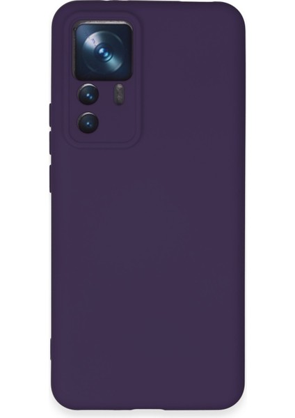 Xiaomi Mi 12T Pro Kapak Içi Kadife Kamera Korumalı Lansman Silikon Kılıf - Mor