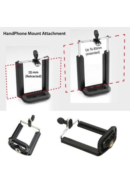 4 Adet Tripod Bağlantılı Selfie Çubuğu Telefon Tutucu Aparat