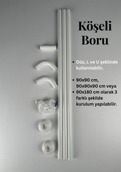 Tropik Home Banyo Köşe (L) Duş Perde Borusu