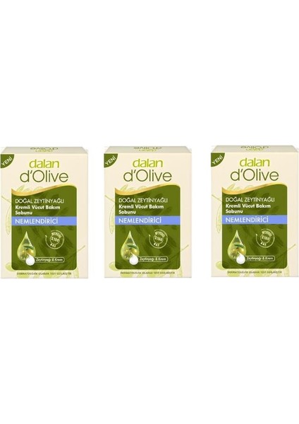 3 Adet Nemlendirici Zeytinyağlı Sabun 3 x 100 gr