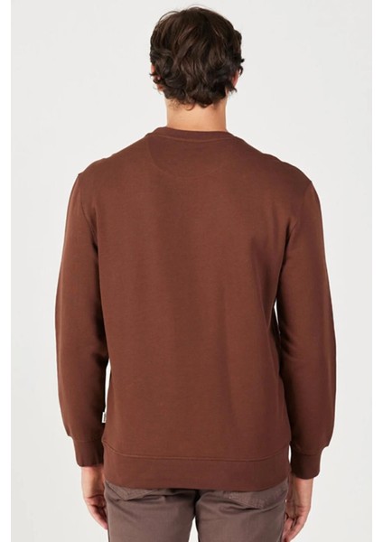 W646H1H44 Kahverengi Wrangler Baskılı Bisiklet Yaka Erkek Sweat indirimleri