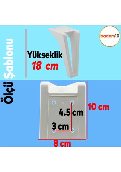 Penta 6'lı Set Mobilya Tv Ünitesi Tv Ünitesi Konsol Koltuk Kanepe Destek Yükseltici Ayağı 18 cm Beyaz Ayakları M8 Civatalı
