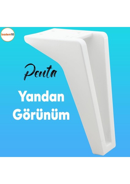 Penta 6'lı Set Mobilya Tv Ünitesi Tv Ünitesi Konsol Koltuk Kanepe Destek Yükseltici Ayağı 18 cm Beyaz Ayakları M8 Civatalı