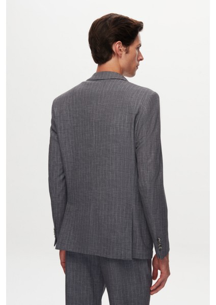 Slim Fit Gri Baskılı Kırışmayan Sihirli Takım Elbise 1HC05IM02577M indirimleri