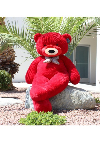 Papyonlu Sevimli Peluş Şaşkın Ayı 80 cm - Sevgiliye Özel Hediye