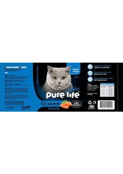 Pure Life Plus Kedi Konserve Somonlu 6 Adet * 400 gr