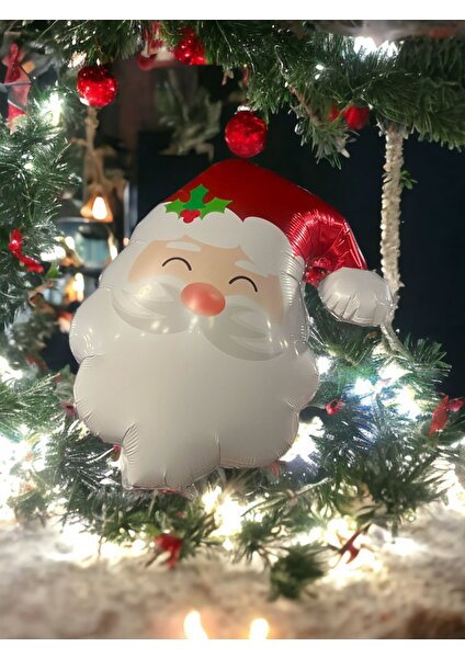 Yılbaşı Noel Baba Folyo Balonu Yılbaşı Süsleri Noel Baba Şekilli Balon 45 cm Yeni Yıl