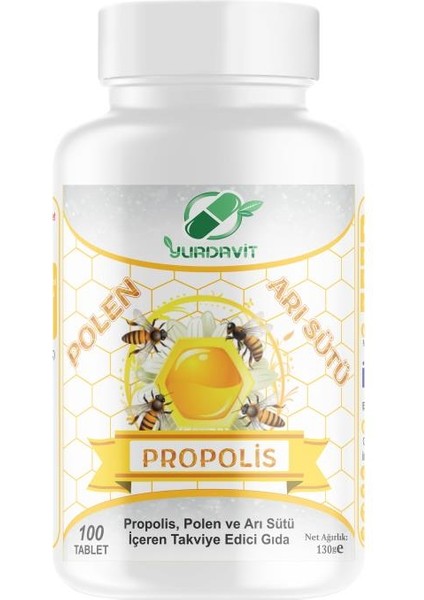 Arı Sütü Propolis Polen 575 mg 2 x 100 Tablet