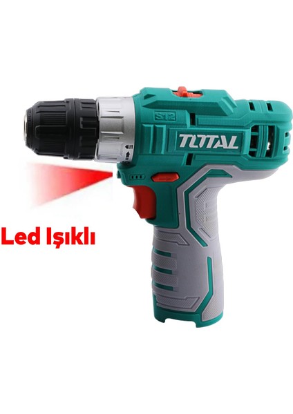 Çift Akülü Li-Ion Batarya 12V Çift Vitesli 1500 Mah LED Işıklı Darbesiz Anahtarsız Vidalama TDLI1232E