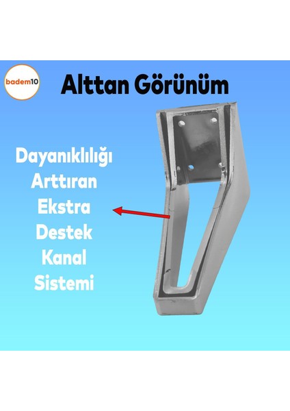 Penta 6'lı Set Mobilya Tv Ünitesi Çekyat Koltuk Kanepe Destek Ayağı 18 cm Krom Ayak M8 Civatalı