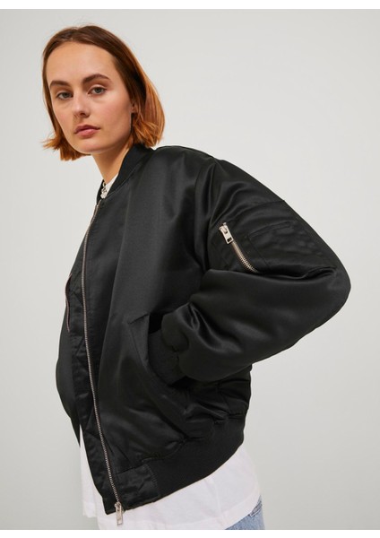 Siyah Kadın Mont Jxmadıson Satın Bomber Jacket Otw N