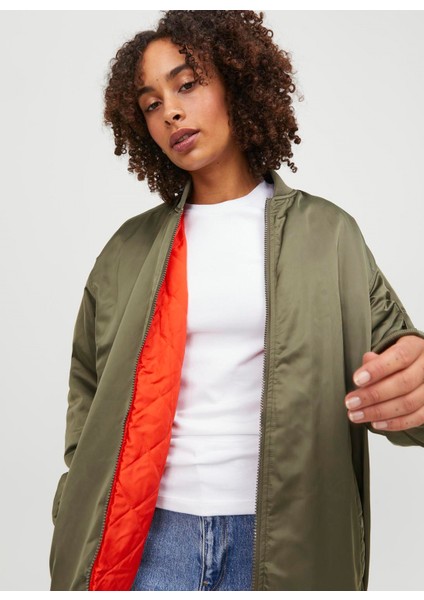 Koyu Yeşil Kadın Mont Jxhaıley Long Bomber Otw