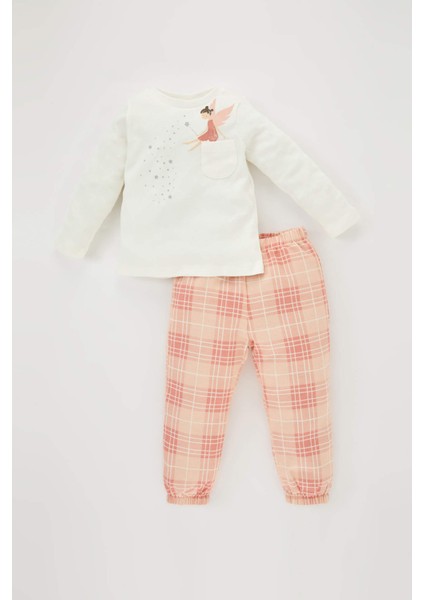 Kız Bebek Kareli Uzun Kollu Flanel Pijama Takımı B2162A523WN