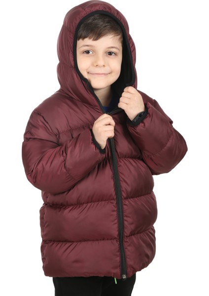 Erkek Çocuk Bordo Içi Polarlı Kapüşonlu Su Geçirmez Rüzgara Dayanıklı Şişme Kışlık Mont & Kaban fiyatları