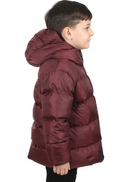 Erkek Çocuk Bordo Içi Polarlı Kapüşonlu Su Geçirmez Rüzgara Dayanıklı Şişme Kışlık Mont & Kaban modelleri