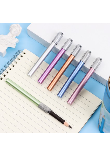 Gümüş 1 Pc Ayarlanabilir Çift Kafa/tek Kafa Kalem Genişletici Kroki Okul Boyama Yazma Sanat Aracı Metal Kalem Uzatma Tutucu (Yurt Dışından) modelleri