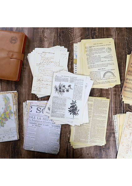 F Yoofun Önemsiz Dergisi Retro Harita Malzeme Kağıt Dıy Scrapbooking Dergisi Kolaj Albümü Günlüğü Dekorasyon Büyük Boy Arka Plan Kağıdı (Yurt Dışından)