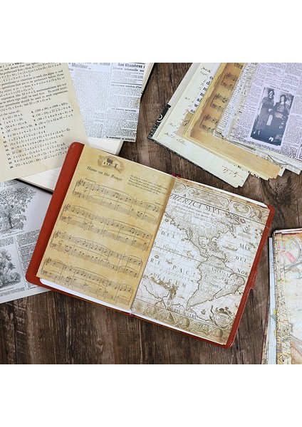 F Yoofun Önemsiz Dergisi Retro Harita Malzeme Kağıt Dıy Scrapbooking Dergisi Kolaj Albümü Günlüğü Dekorasyon Büyük Boy Arka Plan Kağıdı (Yurt Dışından) modelleri