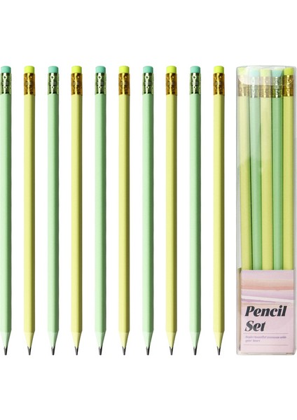 Stil D Okul Kırtasiye Malzemeleri Çizim Için Renkli Ahşap Kalem Setleri, Sınavlar Günlük Yazma Ofis Öğrenci Malzemeleri 10 Adet/kutu (Yurt Dışından)