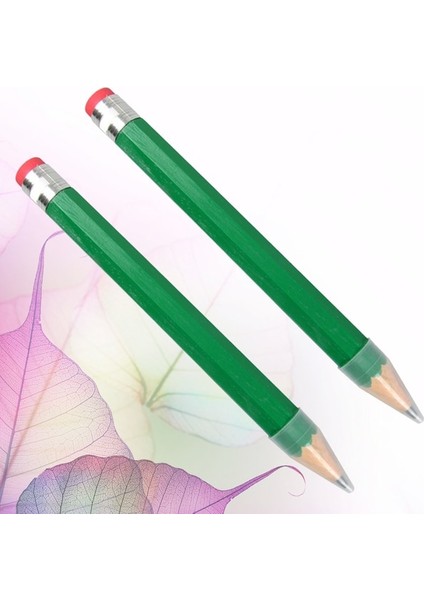 Yeşil 2 Adet Büyük Ahşap Jumbo Kalemler Dıy Ahşap Oyuncaklar Hediyeler Kırtasiye Ahşap Çocuklar Için Ev Okul Noel Çizim Boyama (Yurt Dışından)