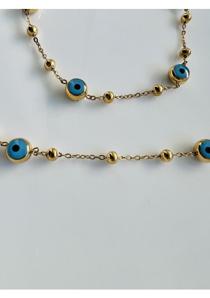 Nazar Boncuklu 55CM Çelik Kolye