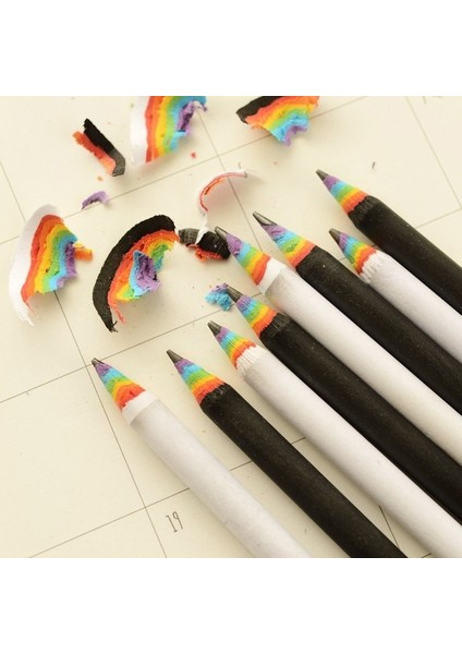 2 Adet Yeni 2 Adet Gökkuşağı Kalem Hb Kalem Siyah ve Beyaz Takım Elbise Yaratıcı Kişilik Öğrenci Kalem Gökkuşağı Kalem Okul Malzemeleri Kawaii (Yurt Dışından) fiyatları