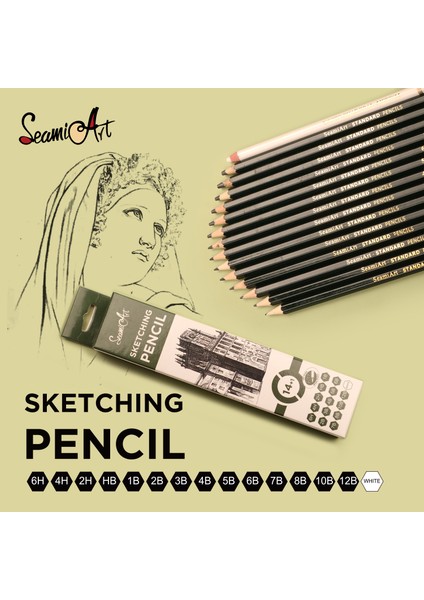 15 Adet Set Seamiart 15 Adet Kalem Seti Profesyonel Çizim Kroki Kalem Beyaz Kömür ile Boyama Sanat Malzemeleri Kırtasiye (Yurt Dışından) modelleri