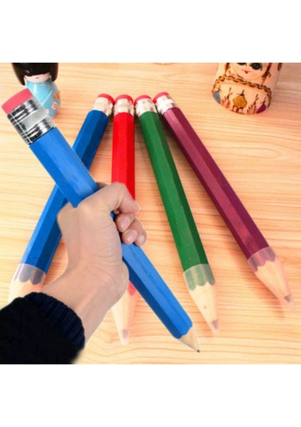 Yeşil 1 Adet Ahşap Kalem 35 cm Büyük Ahşap Grafit Kurşun Kalem Renkli Kalın Kalem Sahne Çocuklar Için Yaratıcı Hediye (Yurt Dışından) indirimleri